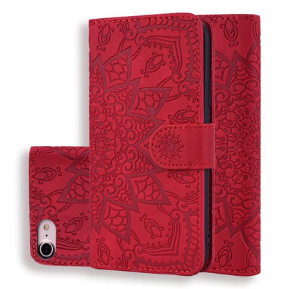 Mandala Embossed Dual-Fold Calf Leather Phone Case
