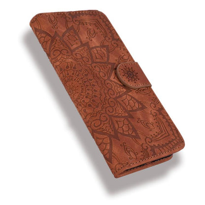 Mandala Embossed Dual-Fold Calf Leather Phone Case, For iPhone 18 Pro / 17 Pro, For iPhone 18 Pro Max / 17 Pro Max, For iPhone 17e / 16e, For iPhone 17, For iPhone Air, For iPhone 16 Pro, For iPhone 16 Pro Max, For iPhone 16 Plus, For iPhone 16        ...