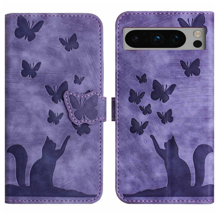 Butterfly Cat Embossing Flip Leather Phone Case, For Google Pixel 11 Pro XL, For Google Pixel 11 / 11 Pro, For Google Pixel 10a, For Google Pixel 9 Pro XL / 10 Pro XL, For Google Pixel 9 / 10 Pro, For Google Pixel 8 Pro, For Google Pixel 8             ...
