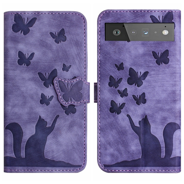 Butterfly Cat Embossing Flip Leather Phone Case, For Google Pixel 11 Pro XL, For Google Pixel 11 / 11 Pro, For Google Pixel 10a, For Google Pixel 9 Pro XL / 10 Pro XL, For Google Pixel 9 / 10 Pro, For Google Pixel 8 Pro, For Google Pixel 8             ...