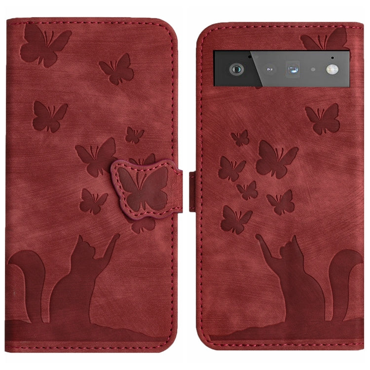 Butterfly Cat Embossing Flip Leather Phone Case, For Google Pixel 11 Pro XL, For Google Pixel 11 / 11 Pro, For Google Pixel 10a, For Google Pixel 9 Pro XL / 10 Pro XL, For Google Pixel 9 / 10 Pro, For Google Pixel 8 Pro, For Google Pixel 8             ...