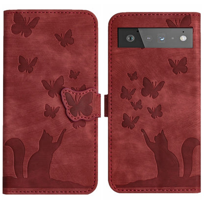 Butterfly Cat Embossing Flip Leather Phone Case, For Google Pixel 11 Pro XL, For Google Pixel 11 / 11 Pro, For Google Pixel 10a, For Google Pixel 9 Pro XL / 10 Pro XL, For Google Pixel 9 / 10 Pro, For Google Pixel 8 Pro, For Google Pixel 8             ...