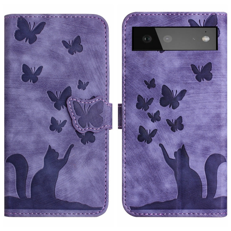 Butterfly Cat Embossing Flip Leather Phone Case, For Google Pixel 11 Pro XL, For Google Pixel 11 / 11 Pro, For Google Pixel 10a, For Google Pixel 9 Pro XL / 10 Pro XL, For Google Pixel 9 / 10 Pro, For Google Pixel 8 Pro, For Google Pixel 8             ...