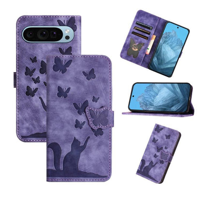 Butterfly Cat Embossing Flip Leather Phone Case, For Google Pixel 11 Pro XL, For Google Pixel 11 / 11 Pro, For Google Pixel 10a, For Google Pixel 9 Pro XL / 10 Pro XL, For Google Pixel 9 / 10 Pro, For Google Pixel 8 Pro, For Google Pixel 8             ...