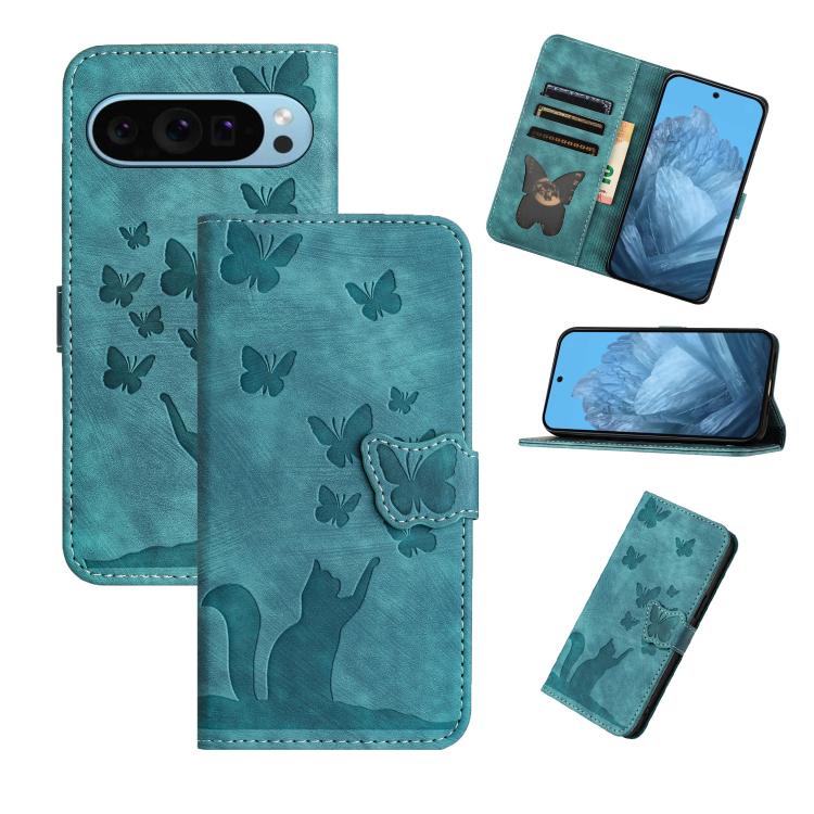 Butterfly Cat Embossing Flip Leather Phone Case, For Google Pixel 11 Pro XL, For Google Pixel 11 / 11 Pro, For Google Pixel 10a, For Google Pixel 9 Pro XL / 10 Pro XL, For Google Pixel 9 / 10 Pro, For Google Pixel 8 Pro, For Google Pixel 8             ...