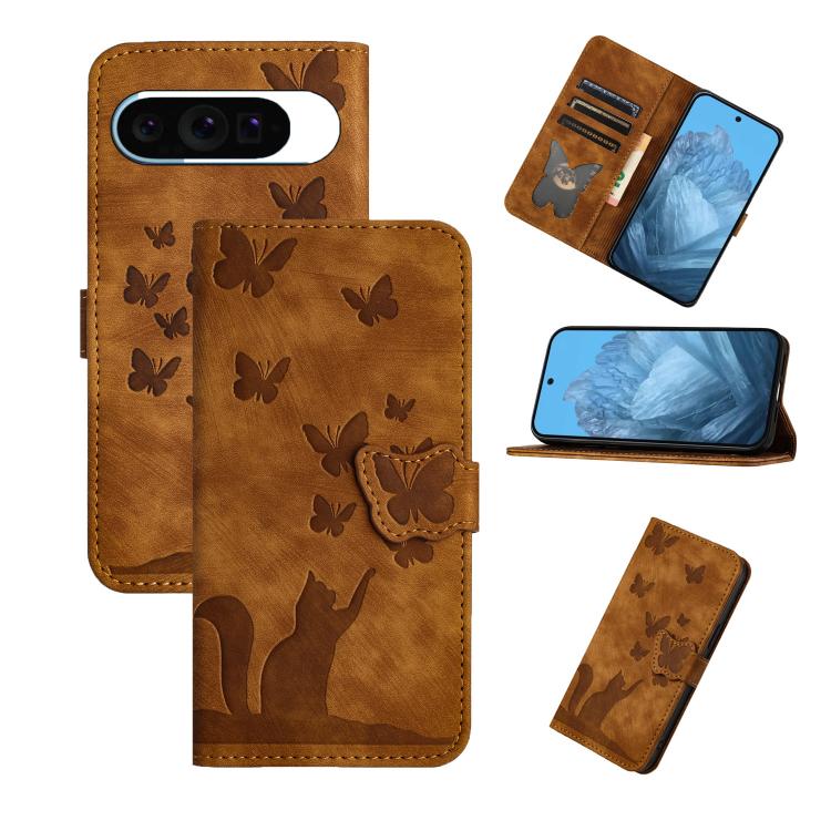 Butterfly Cat Embossing Flip Leather Phone Case, For Google Pixel 11 Pro XL, For Google Pixel 11 / 11 Pro, For Google Pixel 10a, For Google Pixel 9 Pro XL / 10 Pro XL, For Google Pixel 9 / 10 Pro, For Google Pixel 8 Pro, For Google Pixel 8             ...