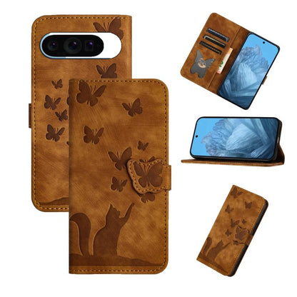 Butterfly Cat Embossing Flip Leather Phone Case, For Google Pixel 11 Pro XL, For Google Pixel 11 / 11 Pro, For Google Pixel 10a, For Google Pixel 9 Pro XL / 10 Pro XL, For Google Pixel 9 / 10 Pro, For Google Pixel 8 Pro, For Google Pixel 8             ...