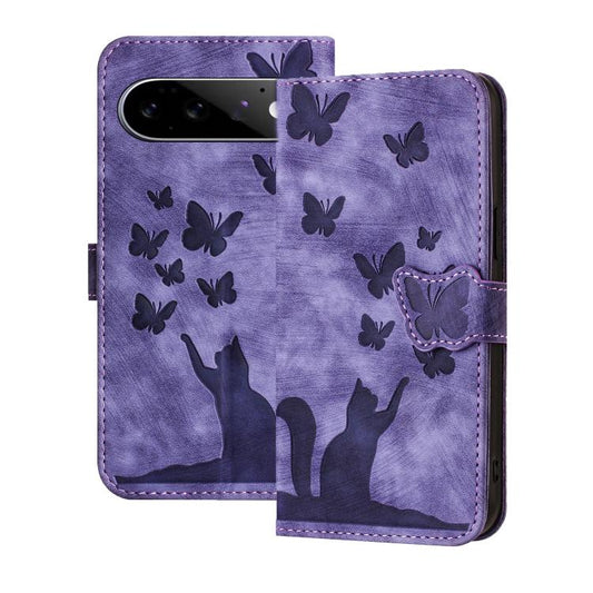 Butterfly Cat Embossing Flip Leather Phone Case, For Google Pixel 11 Pro XL, For Google Pixel 11 / 11 Pro, For Google Pixel 10a, For Google Pixel 9 Pro XL / 10 Pro XL, For Google Pixel 9 / 10 Pro, For Google Pixel 8 Pro, For Google Pixel 8             ...