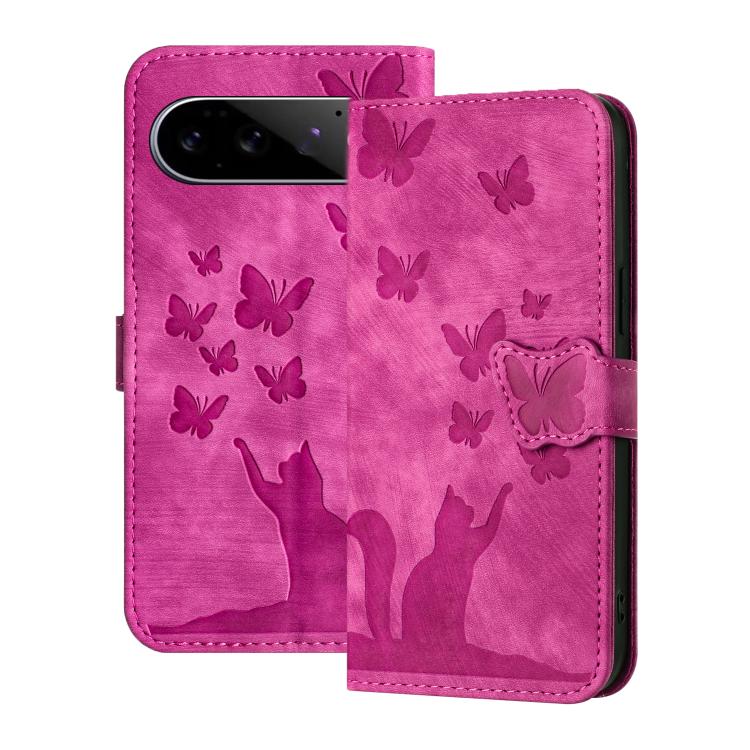 Butterfly Cat Embossing Flip Leather Phone Case, For Google Pixel 11 Pro XL, For Google Pixel 11 / 11 Pro, For Google Pixel 10a, For Google Pixel 9 Pro XL / 10 Pro XL, For Google Pixel 9 / 10 Pro, For Google Pixel 8 Pro, For Google Pixel 8             ...
