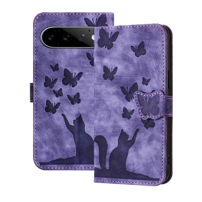 Butterfly Cat Embossing Flip Leather Phone Case, For Google Pixel 11 Pro XL, For Google Pixel 11 / 11 Pro, For Google Pixel 10a, For Google Pixel 9 Pro XL / 10 Pro XL, For Google Pixel 9 / 10 Pro, For Google Pixel 8 Pro, For Google Pixel 8             ...