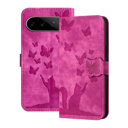 Butterfly Cat Embossing Flip Leather Phone Case, For Google Pixel 11 Pro XL, For Google Pixel 11 / 11 Pro, For Google Pixel 10a, For Google Pixel 9 Pro XL / 10 Pro XL, For Google Pixel 9 / 10 Pro, For Google Pixel 8 Pro, For Google Pixel 8             ...