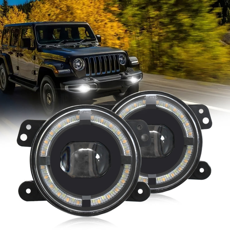 Y5 4 inch 1 Pair Light Guide Single Lens Fog Light, For Jeep Wrangler JK 2 Door 2007-2015