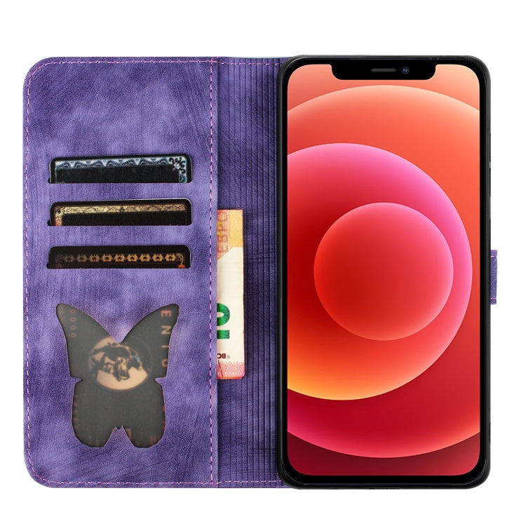 Butterfly Cat Embossing Flip Leather Phone Case