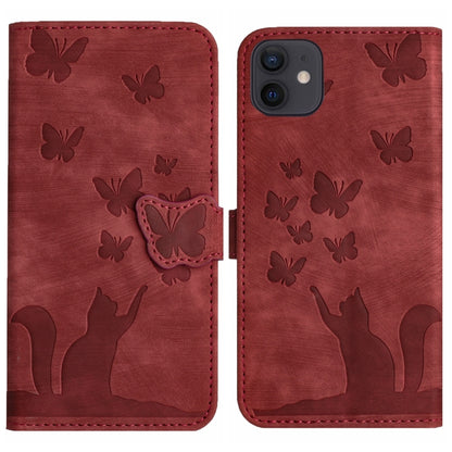 Butterfly Cat Embossing Flip Leather Phone Case