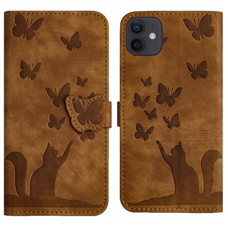 Butterfly Cat Embossing Flip Leather Phone Case