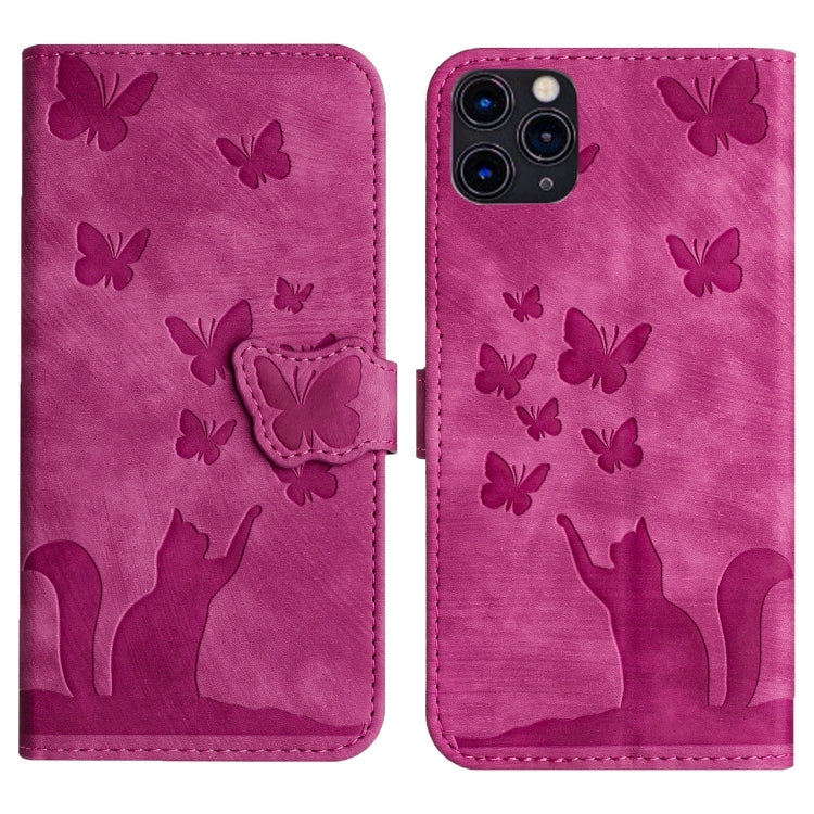 Butterfly Cat Embossing Flip Leather Phone Case