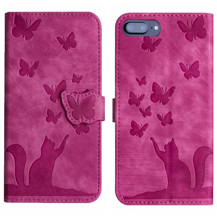 Butterfly Cat Embossing Flip Leather Phone Case