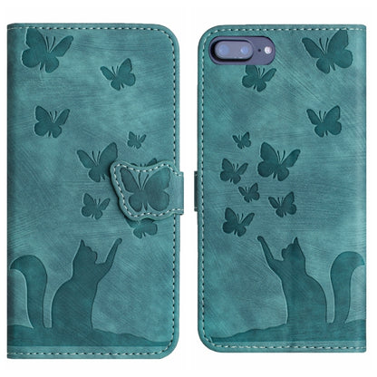 Butterfly Cat Embossing Flip Leather Phone Case