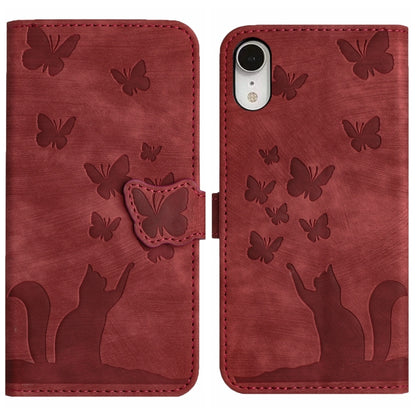 Butterfly Cat Embossing Flip Leather Phone Case