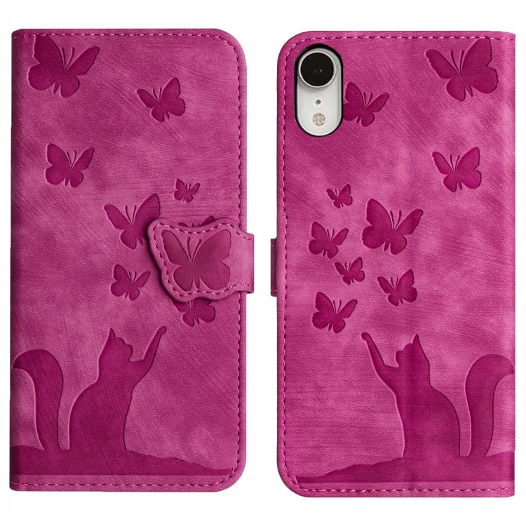 Butterfly Cat Embossing Flip Leather Phone Case