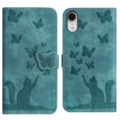Butterfly Cat Embossing Flip Leather Phone Case
