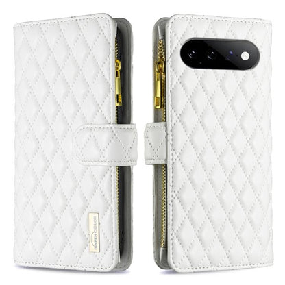 Diamond Lattice Zipper Wallet Leather Flip Phone Case, For Google Pixel 11 / 11 Pro, For Google Pixel 8a
