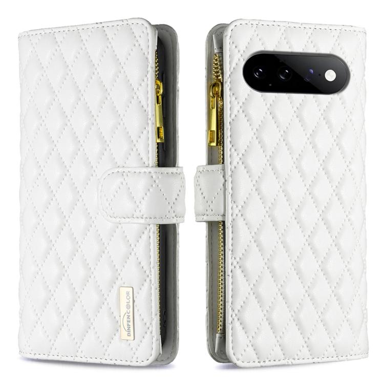 Diamond Lattice Zipper Wallet Leather Flip Phone Case, For Google Pixel 11a, For Google Pixel 11 / 11 Pro, For Google Pixel 8a