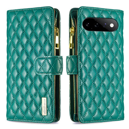 Diamond Lattice Zipper Wallet Leather Flip Phone Case, For Google Pixel 11 / 11 Pro, For Google Pixel 8a