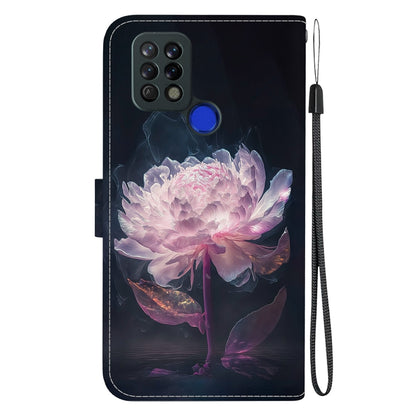 Crystal Texture Colored Drawing Leather Phone Case, For Tecno Pova 4G LD7