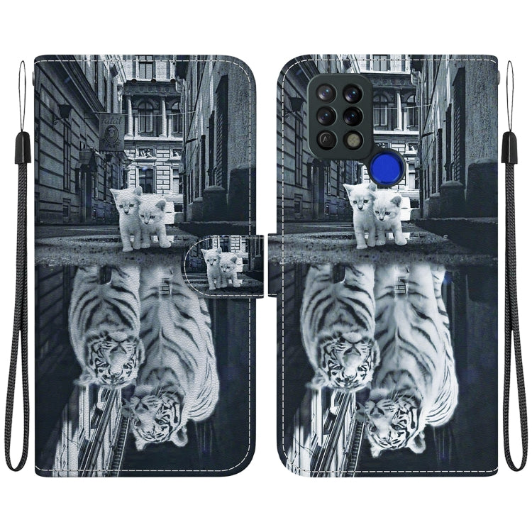Crystal Texture Colored Drawing Leather Phone Case, For Tecno Pova 4G LD7