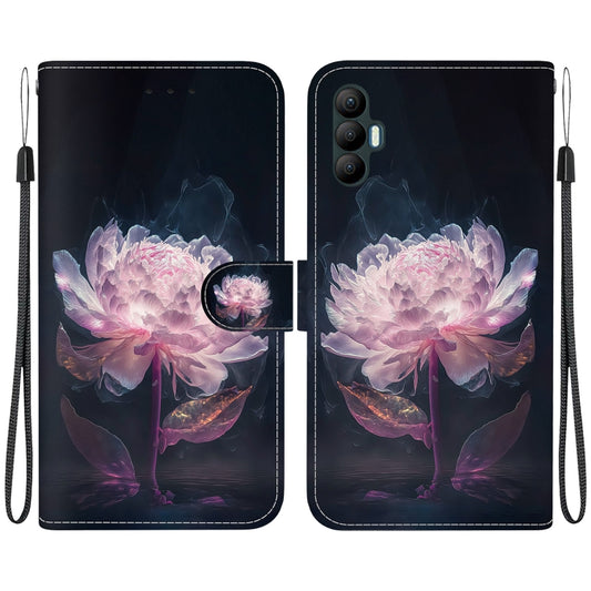 Crystal Texture Colored Drawing Leather Phone Case, For Tecno Spark 8 Pro, For Tecno Pova Neo LE6, For Tecno Pop 5 LTE BD4, For Tecno Camon 18 / 18P, For Tecno Spark 8 / 8T, For Tecno Camon 18 Premier, For Tecno Phantom X, For Tecno Pova 2