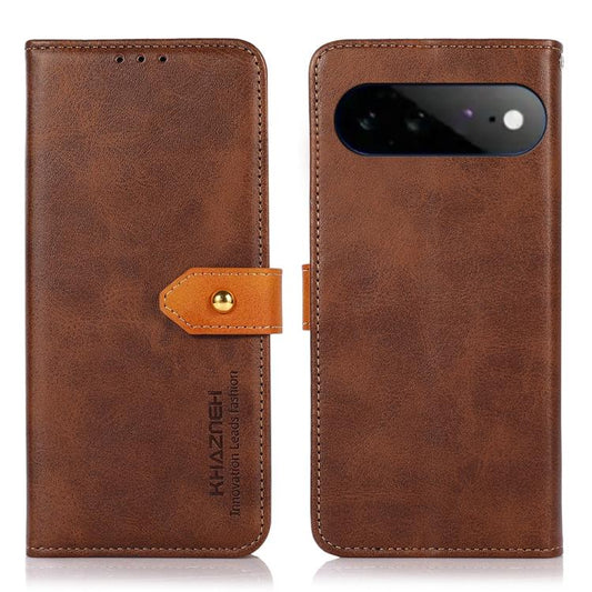 KHAZNEH Dual-color Cowhide Texture Flip Leather Phone Case, For Google Pixel 11 Pro XL, For Google Pixel 11, For Google Pixel 11 Pro, For Google Pixel 10a, For Google Pixel 9a, For Google Pixel 9 Pro, For Google Pixel 9, For Google Pixel 8a