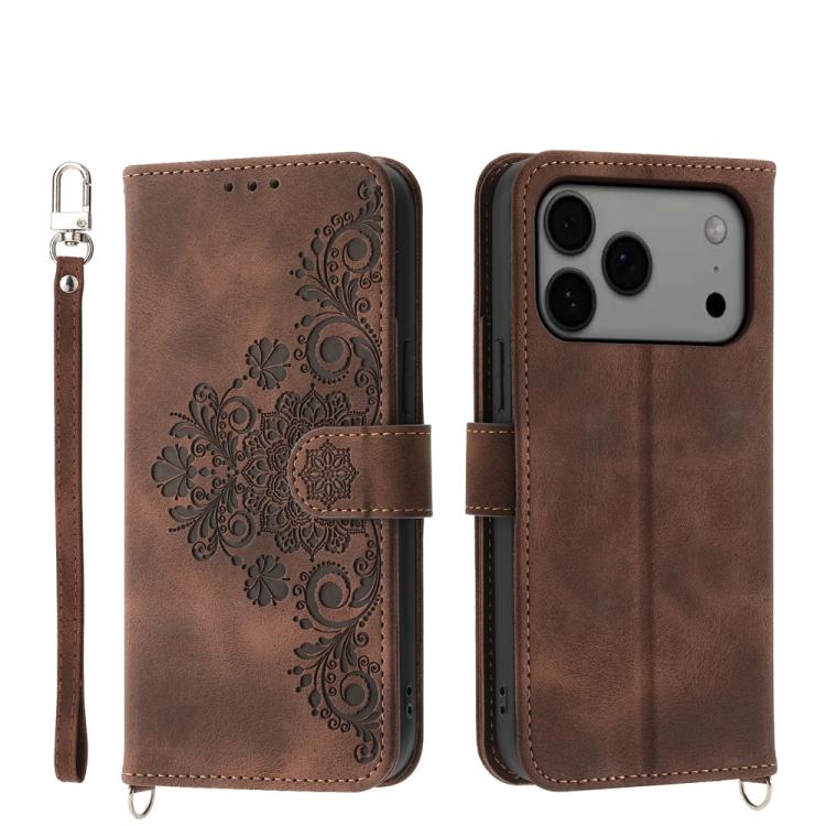 Skin-feel Flowers Embossed Wallet Leather Phone Case, For iPhone 18 Pro / 17 Pro, For iPhone 18 Pro Max / 17 Pro Max, For iPhone 17, For iPhone Air, For iPhone 17e / 16e, For iPhone 16 Pro Max, For iPhone 16 Pro, For iPhone 16 Plus, For iPhone 16      ...
