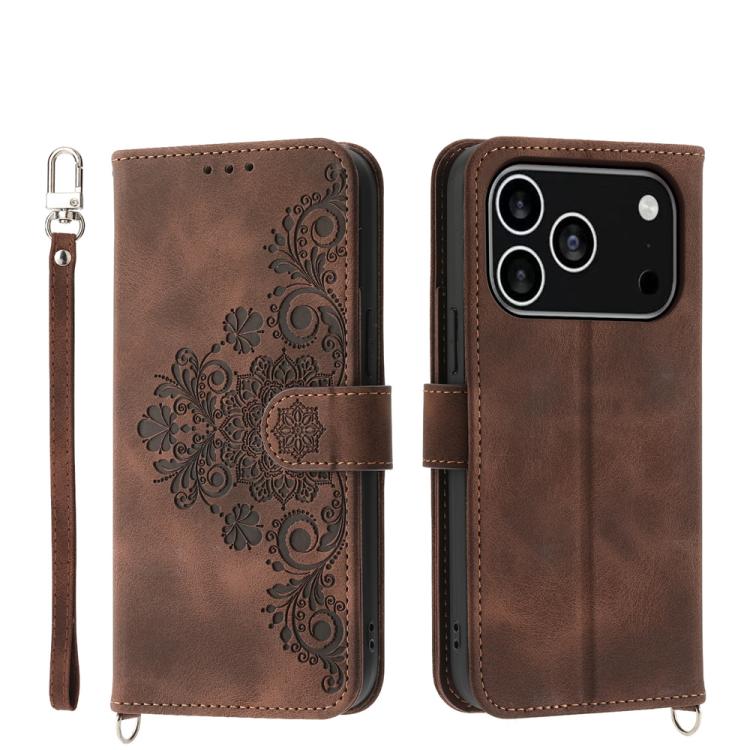 Skin-feel Flowers Embossed Wallet Leather Phone Case, For iPhone 18 Pro / 17 Pro, For iPhone 18 Pro Max / 17 Pro Max, For iPhone 17, For iPhone Air, For iPhone 17e / 16e, For iPhone 16 Pro Max, For iPhone 16 Pro, For iPhone 16 Plus, For iPhone 16      ...