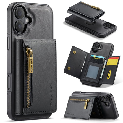 DG.MING M5 Series Zip RFID Multi Card Detachable Leather Phone Case, For iPhone 17e / 16e, For iPhone 17 Pro Max, For iPhone 17 Pro, For iPhone 17, For iPhone Air, For iPhone 16 Pro Max, For iPhone 16 Pro, For iPhone 16 Plus, For iPhone 16             ...