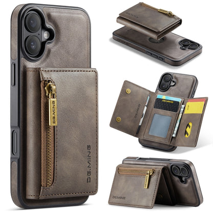 DG.MING M5 Series Zip RFID Multi Card Detachable Leather Phone Case, For iPhone 17e / 16e, For iPhone 17 Pro Max, For iPhone 17 Pro, For iPhone 17, For iPhone Air, For iPhone 16 Pro Max, For iPhone 16 Pro, For iPhone 16 Plus, For iPhone 16             ...