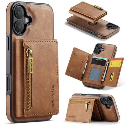 DG.MING M5 Series Zip RFID Multi Card Detachable Leather Phone Case, For iPhone 17e / 16e, For iPhone 17 Pro Max, For iPhone 17 Pro, For iPhone 17, For iPhone Air, For iPhone 16 Pro Max, For iPhone 16 Pro, For iPhone 16 Plus, For iPhone 16             ...