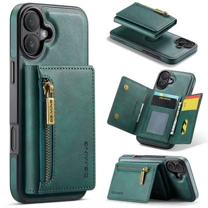 DG.MING M5 Series Zip RFID Multi Card Detachable Leather Phone Case, For iPhone 17e / 16e, For iPhone 17 Pro Max, For iPhone 17 Pro, For iPhone 17, For iPhone Air, For iPhone 16 Pro Max, For iPhone 16 Pro, For iPhone 16 Plus, For iPhone 16             ...