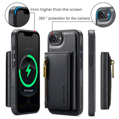 DG.MING M5 Series Zip RFID Multi Card Detachable Leather Phone Case, For iPhone 17e / 16e, For iPhone 17 Pro Max, For iPhone 17 Pro, For iPhone 17, For iPhone Air, For iPhone 16 Pro Max, For iPhone 16 Pro, For iPhone 16 Plus, For iPhone 16             ...