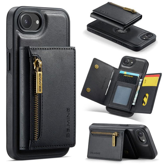 DG.MING M5 Series Zip RFID Multi Card Detachable Leather Phone Case, For iPhone 17e / 16e, For iPhone 17 Pro Max, For iPhone 17 Pro, For iPhone 17, For iPhone Air, For iPhone 16 Pro Max, For iPhone 16 Pro, For iPhone 16 Plus, For iPhone 16