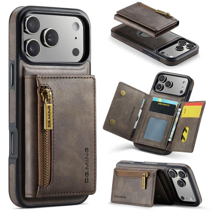 DG.MING M5 Series Zip RFID Multi Card Detachable Leather Phone Case, For iPhone 17e / 16e, For iPhone 17 Pro Max, For iPhone 17 Pro, For iPhone 17, For iPhone Air, For iPhone 16 Pro Max, For iPhone 16 Pro, For iPhone 16 Plus, For iPhone 16             ...