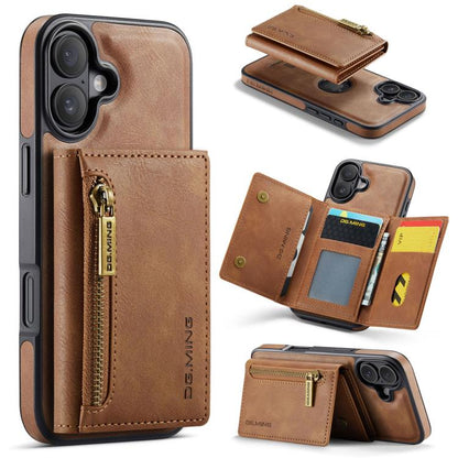 DG.MING M5 Series Zip RFID Multi Card Detachable Leather Phone Case, For iPhone 17e / 16e, For iPhone 17 Pro Max, For iPhone 17 Pro, For iPhone 17, For iPhone Air, For iPhone 16 Pro Max, For iPhone 16 Pro, For iPhone 16 Plus, For iPhone 16             ...