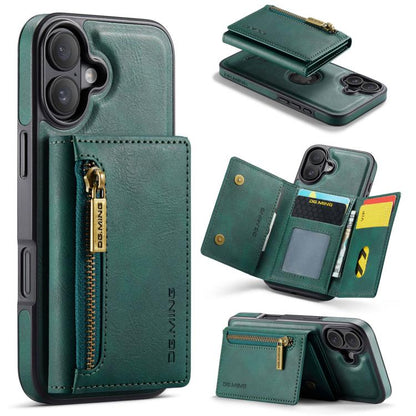 DG.MING M5 Series Zip RFID Multi Card Detachable Leather Phone Case, For iPhone 17e / 16e, For iPhone 17 Pro Max, For iPhone 17 Pro, For iPhone 17, For iPhone Air, For iPhone 16 Pro Max, For iPhone 16 Pro, For iPhone 16 Plus, For iPhone 16             ...