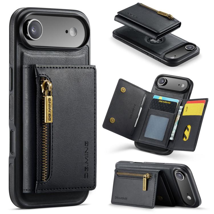 DG.MING M5 Series Zip RFID Multi Card Detachable Leather Phone Case, For iPhone 17e / 16e, For iPhone 17 Pro Max, For iPhone 17 Pro, For iPhone 17, For iPhone Air, For iPhone 16 Pro Max, For iPhone 16 Pro, For iPhone 16 Plus, For iPhone 16             ...