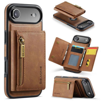 DG.MING M5 Series Zip RFID Multi Card Detachable Leather Phone Case, For iPhone 17e / 16e, For iPhone 17 Pro Max, For iPhone 17 Pro, For iPhone 17, For iPhone Air, For iPhone 16 Pro Max, For iPhone 16 Pro, For iPhone 16 Plus, For iPhone 16             ...