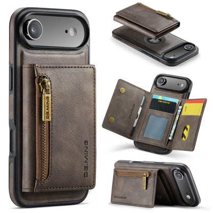 DG.MING M5 Series Zip RFID Multi Card Detachable Leather Phone Case, For iPhone 17e / 16e, For iPhone 17 Pro Max, For iPhone 17 Pro, For iPhone 17, For iPhone Air, For iPhone 16 Pro Max, For iPhone 16 Pro, For iPhone 16 Plus, For iPhone 16             ...