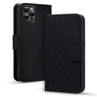 Business Diamond Buckle Leather Phone Case with Lanyard