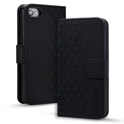 Business Diamond Buckle Leather Phone Case with Lanyard