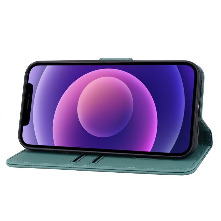 Business Diamond Buckle Leather Phone Case with Lanyard