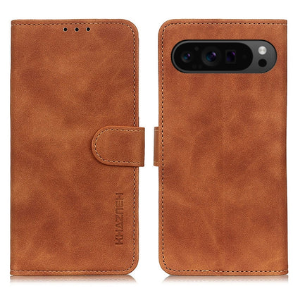 KHAZNEH Retro Texture Flip Leather Phone Case, For Google Pixel 11 Pro XL, For Google Pixel 11 / 11 Pro, For Google Pixel 10a, For Google Pixel 10 Pro / 9 Pro, For Google Pixel 10 / 9, For Google Pixel 8a